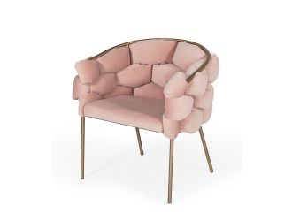Modrest Debra - Modern Pink Fabric Dining Chair