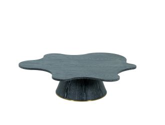 Modrest Gabbro Low - Glam Black Wood and Gold Coffee Table