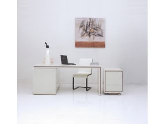 810OT Modern Cream High Gloss Office Desk