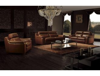 BO3936 Modern Brown Leather Sofa Set