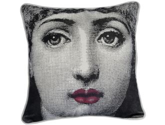Black and White Graphic Print Pillow