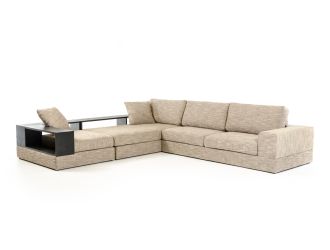 Divani Casa Anthem Contemporary Brown Fabric Sectional & Chair