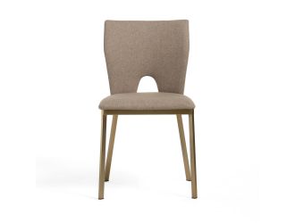 Modrest Burton - Modern Beige & Brass Dining Chair Set of 2