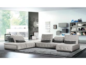 David Ferrari Daiquiri - Italian Modern Light Grey + Dark Grey Fabric Modular Sectional Sofa