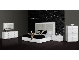 A&X Victoria Modern White Crocodile Bedroom Set