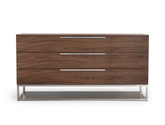 Modrest Heloise - Contemporary Walnut & Stainless Steel Dresser