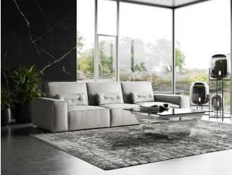 Lamod Italia Hollywood - Italian Grey Maya Cloud Leather Sectional Sofa