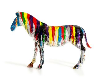 Modrest Large Rainbow Zebra Sculpture