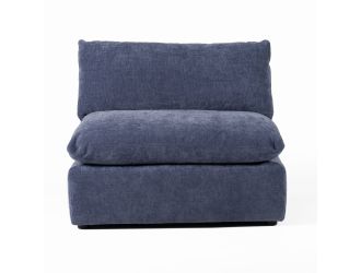 Divani Casa Kinsey - Modern Blue Fabric Modular Armless Seat