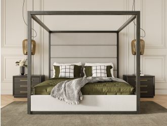 Modrest Manhattan - Contemporary Canopy Grey Bed 