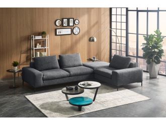 Divani Casa Cascade Modern Dark Grey Fabric Modular Sectional Sofa