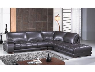 Richmond Modern Espresso Leather Sectional Sofa Set #3922