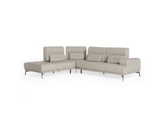 Lamod Italia Sunset - Contemporary Italian Grey Leather Left Facing Sectional Sofa