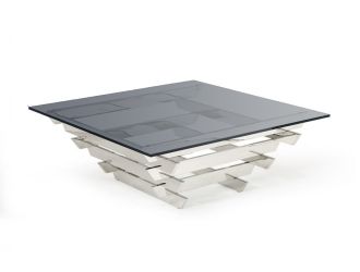 Modrest Upton - Modern Square Smoked Glass Coffee Table