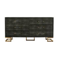 Howard - Modern Shagreen Grey Leatherette & Gold Dresser Howard - Modern Shagreen Grey Leatherette & Gold Dresser