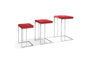 Amelia - Modern Red Crocodile Lacquer End Table Set
