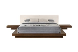 Tokyo - Contemporary Walnut and White Platform Bed