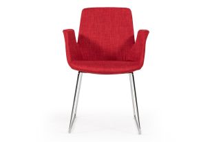 Altair Mid-Century Red Fabric Dining Chair