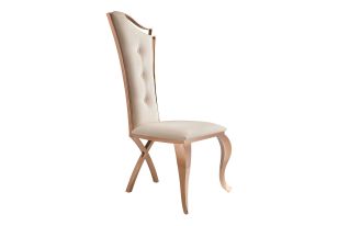 Bonnie - Beige Velvet & Rose Gold Dining Chair (Set of 2)