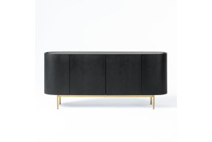 Bowie - Mid-Century Modern Black Oak + Brass Buffet