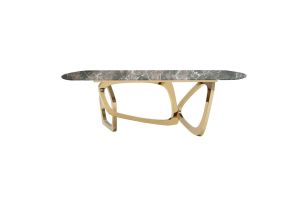 Colton - Modern Brown & Gold Dining Table