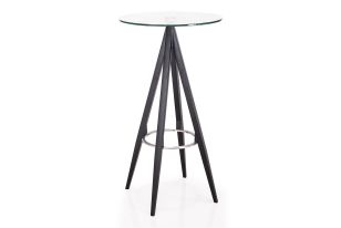 Dallas - Clear Glass and Black Metal Bar Table