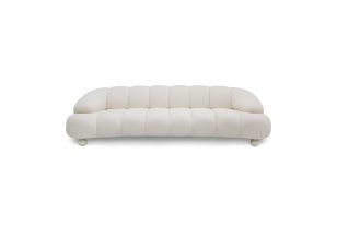 Duran - Contemporary White Fabric 4-Seater Sofa