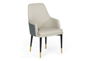 Duval Modern White & Grey Dining Chair