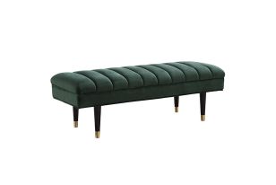 Ritner Modern Green Velvet Bench