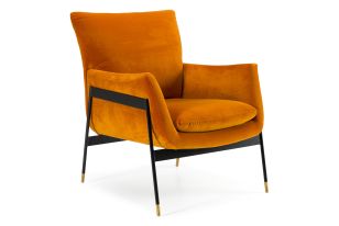 Joseph Modern Orange Fabric Accent Chair