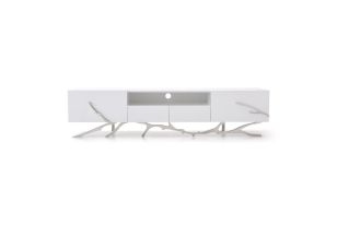 Legend - 87"-Wide Modern White TV Stand
