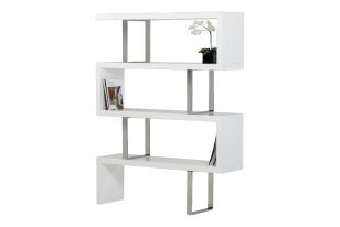 Maze Modern White High Gloss Bookcase