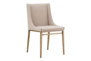 Mimi - Contemporary Beige + Brass Dining Chair (Set of 2)