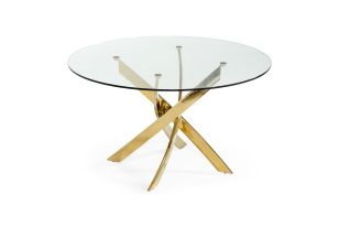 Pyrite - Modern Round Glass Dining Table