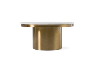 Rocky - Glam White & Gold Coffee Table