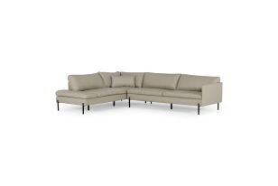 Sherry - Modern Grey Leather Left Facing Sectional Sofa