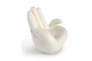 Lamod Italia Sosia Modern White Leather Hand Accent Chair