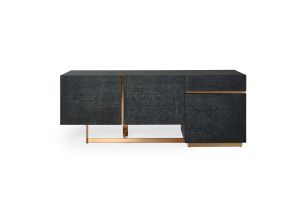 Tasha - Modern Black Ash + Brushed Gold Buffet