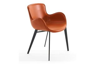 Tayla - Modern Cognac Eco-Leather Dining Chair