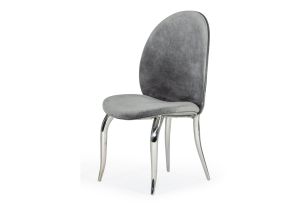 Vince - Glam Grey Velvet Dining Chair Set of 2
