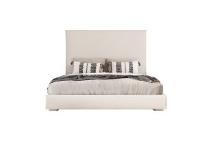 Sogno - Italian Modern Beige Fabric High Headboard Bed
