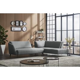 Divani Casa Hardin Modern Grey Fabric Sectional Sofa