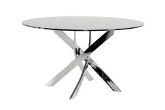 Pyrite Modern Round Glass Dining Table
