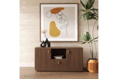 Roma - Modern Walnut + Gold File Cabinet