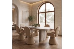 Nouveau Slone - Modern Beige Concrete Dining Table