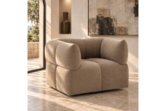 Marisol - Modern Taupe Fabric Swivel Accent Chair