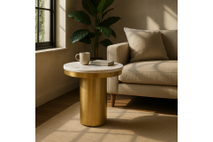 Rocky - Glam White & Gold End Table