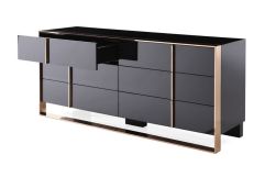 Cartier Modern Black & Rosegold Nightstand