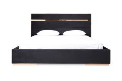 Cartier Modern Black Velvet & Rosegold Bed
