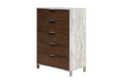 Conner Modern Dark Walnut & Faux Concrete Chest